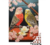 Rompecabezas De 1000 Piezas para Adolescentes Colorful Parrots with Blossoms Rompecabezas para Adolescentes Juego Práctico para Mejorar La Memoria Regalos Y Cumpleaños Únicos 52x38cm/1000pcs