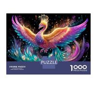 Rompecabezas De 1000 Piezas para Adolescentes Colorful Phoenix Art Print-2 Rompecabezas para Adultos Juguetes De Bricolaje Difícil Difícil Diversión En El Hogar Actividades, 70x50cm/1000pcs