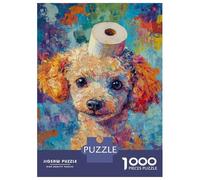 Rompecabezas De 1000 Piezas para Adolescentes Colorful Poodle Portrait Rompecabezas para Adultos Juego Práctico Pero Divertido Y Humorístico Regalos para Reducir El Estrés 38x26cm/1000pcs