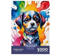 Rompecabezas De 1000 Piezas para Adolescentes Colorful Puppy Watercolor Art Rompecabezas DIY Juguetes Mejora La Memoria Oferta como Regalo para Toda La Familia 70x50cm/1000pcs