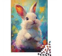 Rompecabezas De 1000 Piezas para Adolescentes Colorful Rabbit Painting-2 Rompecabezas para Adolescentes Juego De Ingenio Una Obra De Arte Diversión En Casa Actividades, 52x38cm/1000pcs