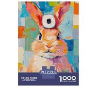 Rompecabezas De 1000 Piezas para Adolescentes Colorful Rabbit Painting Rompecabezas para Adultos Juegos Divertidos Decoración Cumpleaños, Navidad 38x26cm/1000pcs