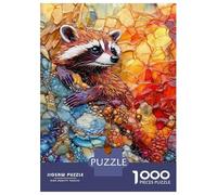 Rompecabezas De 1000 Piezas para Adolescentes Colorful Raccoon Portrait Rompecabezas para Adultos Juegos Familiares Decoración De Pared Regalos Y Cumpleaños Únicos 52x38cm/1000pcs