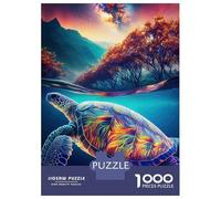 Rompecabezas De 1000 Piezas para Adolescentes Colorful Sea Turtle Landscape Rompecabezas Juegos Relajantes Regalos para Mujeres Cumpleaños 70x50cm/1000pcs
