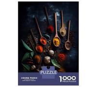 Rompecabezas De 1000 Piezas para Adolescentes Colorful Spices and Spoons Rompecabezas para Adolescentes Juego Práctico para Mejorar La Memoria Regalos Y Cumpleaños Únicos 70x50cm/1000pcs