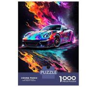 Rompecabezas De 1000 Piezas para Adolescentes Colorful Sports Car Art Print Rompecabezas para Adultos Juego De Ingenio Desafío Difícil Cumpleaños 52x38cm/1000pcs
