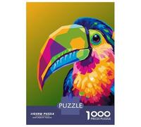 Rompecabezas De 1000 Piezas para Adolescentes Colorful Toucan Portrait Rompecabezas para Adultos Juego Familiar Desafío Difícil 38x26cm/1000pcs