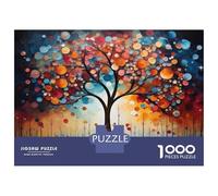 Rompecabezas De 1000 Piezas para Adolescentes Colorful Tree Painting Artwork-2 Rompecabezas para Adultos Juegos Relajantes Regalos para Mujeres Interacción Entre Padres E Hijos 38x26cm/1000pcs