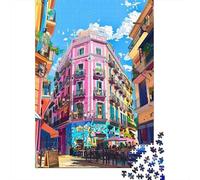 Rompecabezas De 1000 Piezas para Adolescentes Colorful Urban Street Scene Rompecabezas para Adultos Juego Práctico Montaje De Patrones Diversión En Casa Actividades, 70x50cm/1000pcs