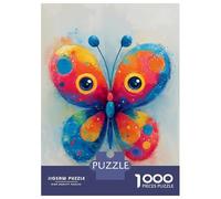 Rompecabezas De 1000 Piezas para Adolescentes Colorful Watercolor Butterfly Illustration Rompecabezas DIY Juguetes Mejora La Memoria Oferta como Regalo para Toda La Familia 70x50cm/1000pcs