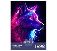 Rompecabezas De 1000 Piezas para Adolescentes Colorful White Wolf Rompecabezas para Adultos Juegos Familiares Difícil Difícil Cumpleaños Y Navidad 52x38cm/1000pcs