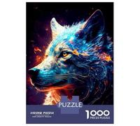 Rompecabezas De 1000 Piezas para Adolescentes Colorful Wolf Rompecabezas para Adultos Juegos Divertidos Decoración Cumpleaños, Navidad 70x50cm/1000pcs