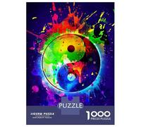 Rompecabezas De 1000 Piezas para Adolescentes Colorful Yin Yang Rompecabezas para Adultos Juegos Relajantes Regalos para Mujeres Interacción Entre Padres E Hijos 38x26cm/1000pcs