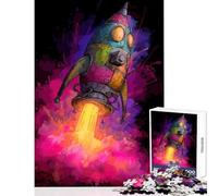 Rompecabezas de 1000 Piezas para Adolescentes Colorido Lanzamiento de Cohetes decoración del hogar Juguetes espaciales Gran Regalo Juego práctico Lista de Deseos con Papá Noel tamaño 50x75cm