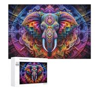 Rompecabezas de 1000 piezas para adolescentes, coloridos elefantes, mandalas, arte para adultos, juegos familiares, carreras de velocidad de mano para cumpleaños, Navidad, 1000 unidades