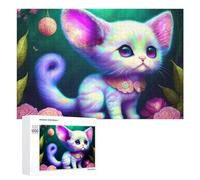 Rompecabezas de 1000 piezas para adolescentes, coloridos rompecabezas de gatito de fantasía para adultos, juegos divertidos, regalo de cumpleaños, regalos únicos de cumpleaños y Navidad, 1000 piezas