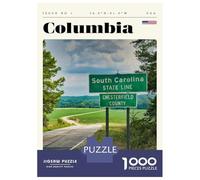 Rompecabezas De 1000 Piezas para Adolescentes Columbia South Carolina Travel Art Rompecabezas para Adultos Juegos Divertidos Decoración Perfecta Regalo De Cumpleaños, Regalos, 38x26cm/1000pcs