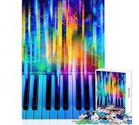 Rompecabezas de 1000 Piezas para Adolescentes con acordes de Piano de neón Brillantes Juguetes antiestrés Regalo para cumpleaños Juego Educativo Actividades Divertidas en casa tamaño 38x52cm