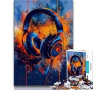 Rompecabezas de 1000 Piezas para Adolescentes con Auriculares para Videojuegos 1000 Piezas para Adultos Juguetes educativos de Aprendizaje Juegos Familiares Regalos de cumpleaños (50x75cm)