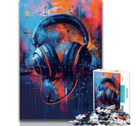 Rompecabezas de 1000 Piezas para Adolescentes, con Auriculares para Videojuegos, Juguetes educativos de Aprendizaje, Juegos Familiares, Regalos para Amigos y Familiares, 50x75cm