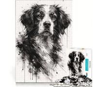 Rompecabezas de 1000 Piezas para Adolescentes con Cabeza de Spaniel Brittany, póster, decoración de Pared, Juguete, difícil y desafiante, Gran Regalo para los Amantes de los Videojuegos, 38x52cm