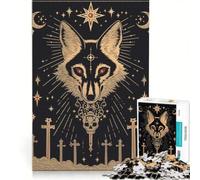 Rompecabezas de 1000 Piezas para Adolescentes con Calaveras de Lobo y Cruces decoración de Pared de Juguete para la diversión Familiar para Fortalecer el Amor Entre Parejas 50x75cm