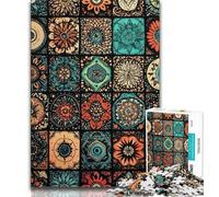 Rompecabezas de 1000 Piezas para Adolescentes con Collage de Flores y Mandalas Difícil de completar, Pero Divertido y Divertido Regalo de cumpleaños, Arte Mural 75x50cm