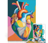 Rompecabezas de 1000 Piezas para Adolescentes con Colorida ilustración de la anatomía del corazón Humano, Juguete Educativo, Actividades Divertidas para Hacer en casa, Regalo de Juego desafiante