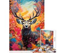 Rompecabezas de 1000 Piezas para Adolescentes con Coloridos Ciervos de la Fauna Silvestre Juegos relajantes para la diversión Familiar Juguetes de decoración para el hogar Que mejoran el Amor Entre