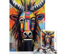 Rompecabezas de 1000 Piezas para Adolescentes con diseño Abstracto de ñu Juegos relajantes Actividades Familiares y Juguetes antiestrés Que fortalecen el Amor Entre Parejas (38x26cm)