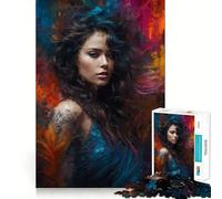 Rompecabezas de 1000 Piezas para Adolescentes con diseño Abstracto de una Hermosa Mujer Rompecabezas de lógica para Jugar en el Tiempo Libre Regalo Ideal para Navidad (38x52cm)