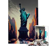 Rompecabezas de 1000 Piezas para Adolescentes con diseño artístico de la Estatua de la Libertad Juegos relajantes Juguetes adictivos para Cultivar la Paciencia Ideas de Regalos educativos (38x26cm)