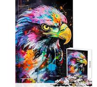 Rompecabezas de 1000 Piezas para Adolescentes con diseño de águila Estilo Pop Art Juego práctico para la diversión Familiar Juguete Educativo Ideal para cumpleaños y Navidad (50x75cm)