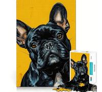 Rompecabezas de 1000 Piezas para Adolescentes con diseño de Alegre Bulldog francés Brillante,articulaciones Finas,Divertido y Estimulante Juego Ideal para ejercitar la Mente