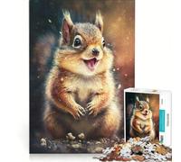 Rompecabezas de 1000 Piezas para Adolescentes con diseño de Ardilla Pintada con Acuarelas Juguetes para armar decoración Piezas de Formas aleatorias Que encajan Perfectamente 38x52cm