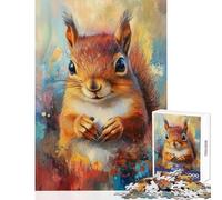 Rompecabezas de 1000 piezas para adolescentes con diseño de ardilla vibrante Rompecabezas artísticos para adultos Juguete decorativo para la pared divertido y con humor Un gran regalo para los amantes