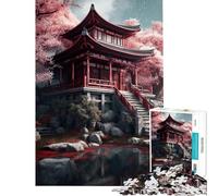 Rompecabezas de 1000 Piezas para Adolescentes con diseño de Arquitectura Japonesa Juego Relajante para Decorar la Pared Toda la Familia (tamaño 50x75cm)