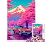 Rompecabezas de 1000 Piezas para Adolescentes con diseño de Autos y Flores de Cerezo Juegos relajantes para Mejorar la Memoria Juguetes de decoración para el hogar Entrena tu Cerebro y Tus Manos