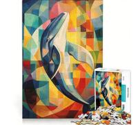 Rompecabezas de 1000 Piezas para Adolescentes con diseño de Ballena Pintada al óleo Juegos relajantes y desafiantes para completar Que fomentan el Amor Entre Parejas 50x75cm