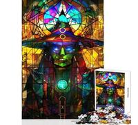 Rompecabezas de 1000 Piezas para Adolescentes con diseño de Bruja y vidrieras Divertido Juego antiestrés Juguete Educativo Que fortalece el Amor Entre Parejas (50x75cm)