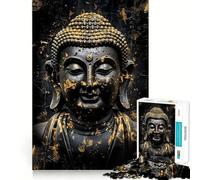 Rompecabezas de 1000 Piezas para Adolescentes con diseño de Buda,Textura Dorada,Ajuste, Juego Que desafía la Mente,Juguete para Momentos de diversión y Calma,Escena navideña (38x52cm)