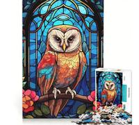 Rompecabezas de 1000 Piezas para Adolescentes con diseño de búho de Cristal, Juego Educativo, Ideal para Reducir el estrés, colección de Artistas, Bellas Artes 50x75cm