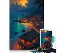 Rompecabezas de 1000 Piezas para Adolescentes con diseño de cabaña de Playa,Corte Limpio,decoración,Juguete para ejercitar la Mente,Juego de Paz,Regalo Divertido de Navidad (50x75cm)