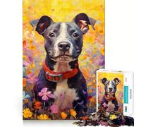 Rompecabezas de 1000 Piezas para Adolescentes con diseño de Cachorro de Toro,decoración de Corte preciso,Juguete para ejercitar la Mente,Juego de Paz,Regalo Divertido de Navidad (38x52cm)
