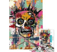 Rompecabezas de 1000 Piezas para Adolescentes con diseño de Calavera Arte Callejero y Graffiti Juguete antiestrés Que estimula el análisis y la lógica (Tamaño 38x52cm)