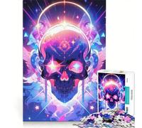 Rompecabezas de 1000 Piezas para Adolescentes con diseño de Calavera cósmica, Juego Imposible, desafío difícil, Regalos para Amigos y Familiares 50x75cm
