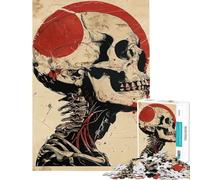 Rompecabezas de 1000 Piezas para Adolescentes con diseño de Calavera y círculo Rojo Rompecabezas para Adultos Juego Familiar decoración del hogar Regalo de cumpleaños (tamaño 38x52cm)