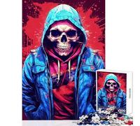 Rompecabezas de 1000 Piezas para Adolescentes con diseño de Calavera y Estilo Callejero Juego práctico con un desafío difícil Juguete Educativo Que fomenta el Amor Entre Parejas (50x75cm)