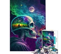 Rompecabezas de 1000 Piezas para Adolescentes con diseño de Calavera y Marihuana Juegos relajantes Juguetes adictivos para Cultivar la Paciencia Gran Regalo Un Reto difícil (Tamaño 50x75cm)