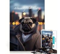 Rompecabezas de 1000 Piezas para Adolescentes,con diseño de Carlino de la Ciudad de Nueva York,Divertido y de Corte Ajustado,Juego de lógica,Juego Tranquilo,decoración navideña,Regalo (50x75cm)